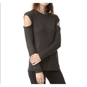 IRO Jeans Kassis Cold Shoulder Cut Out Long Sleeve Wool Blend T-Shirt Sweater S